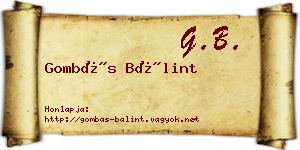 Gombás Bálint névjegykártya