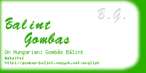 balint gombas business card