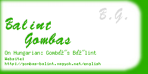 balint gombas business card